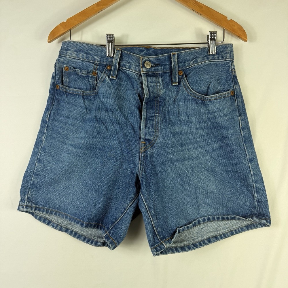Levi's 501 Cut Off Shorts Women's 29 Blue 100% Cotton Denim Y2K High Rise