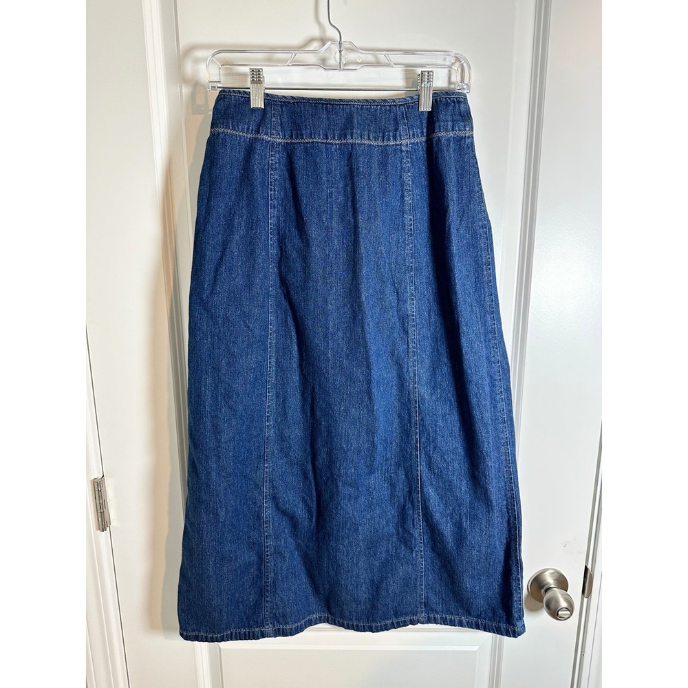 Kim Rogers Petite Denim Maxi Skirt Blue Jean Long Casual Women's 6P
