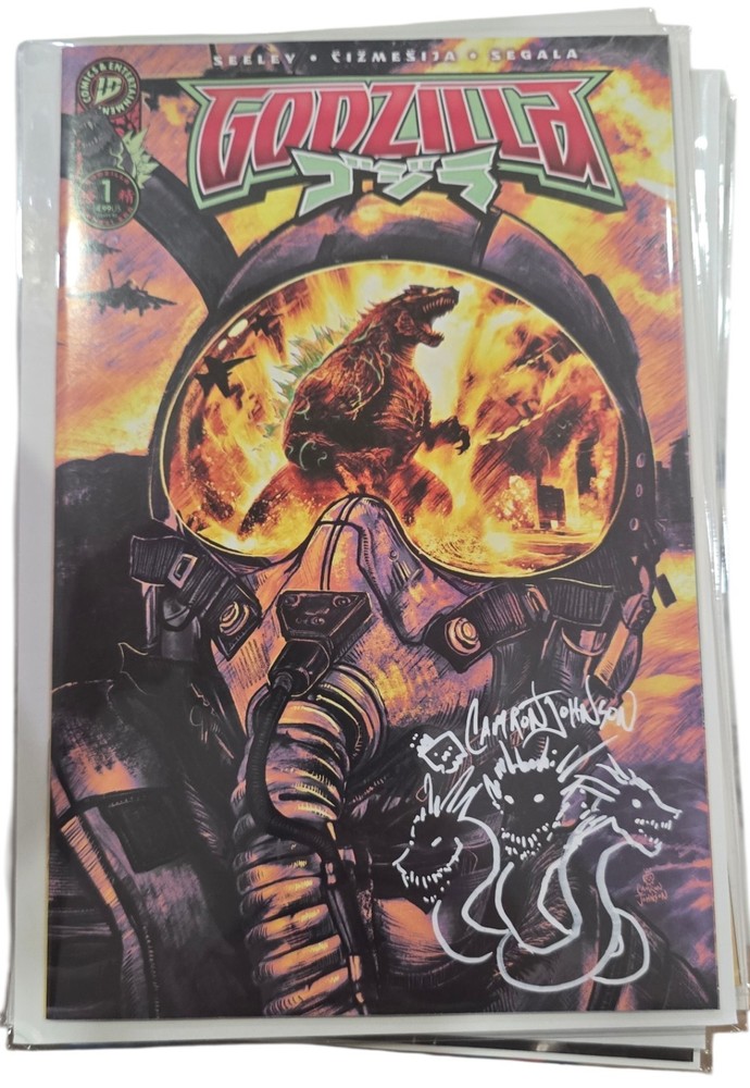 IDW GODZILLA #1 TRADE SIGNED AND REMARQUE by CAMRON JOHNSON LTD 500