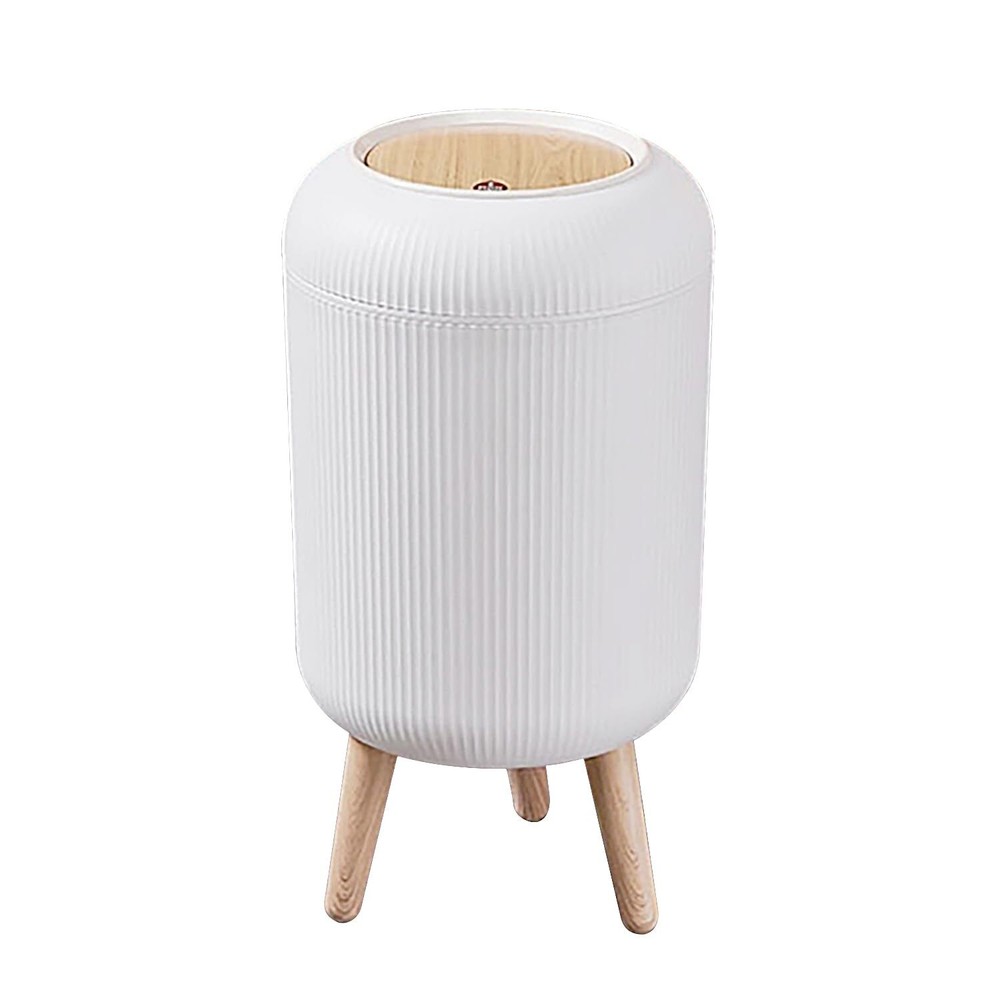 Trash Can with Lid for Bathroom, 2 Gallon/10 Liter Round Garbage Bin with Pre...