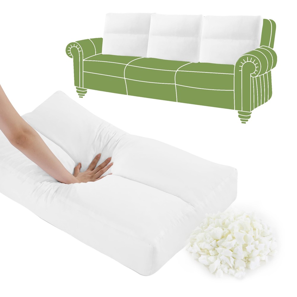 3 Packs Shredded Memory Foam Couch Back Cushion Replacement, Stuffing & Suppo...