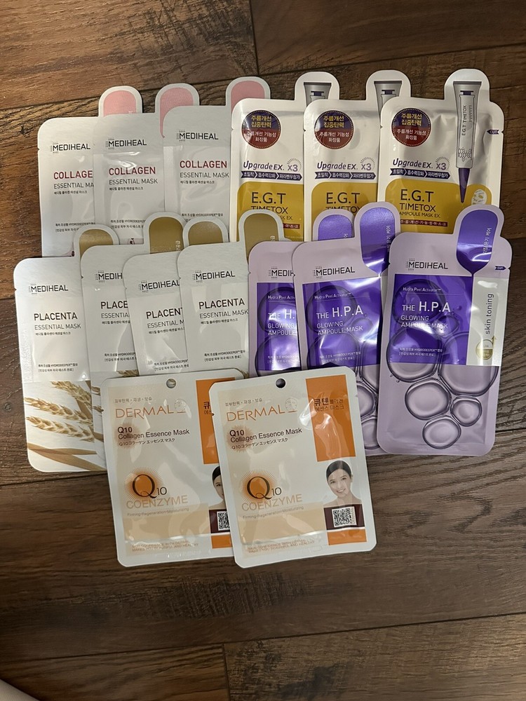 15 Brand New Face Masks - 13 Mediheal & 2 Dermal, Mostly Moisturizing