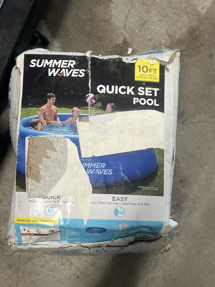 Summer Waves 10ft x 30in Quick Set Inflatable Above Ground Pool with Filter Pump