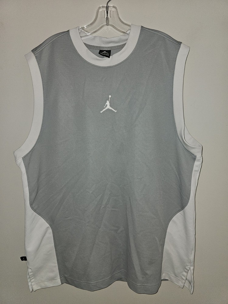 Nike Michael Air Jordan Older Style Xl Mens Gray Embroidered Logo Jersey