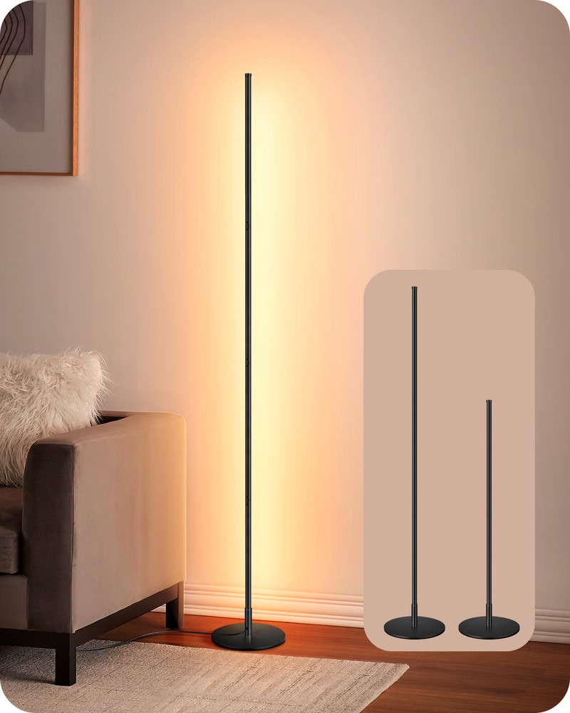 EDISHINE Modern LED Corner Floor Lamp for Living Room Bedroom Tall Standing Light
