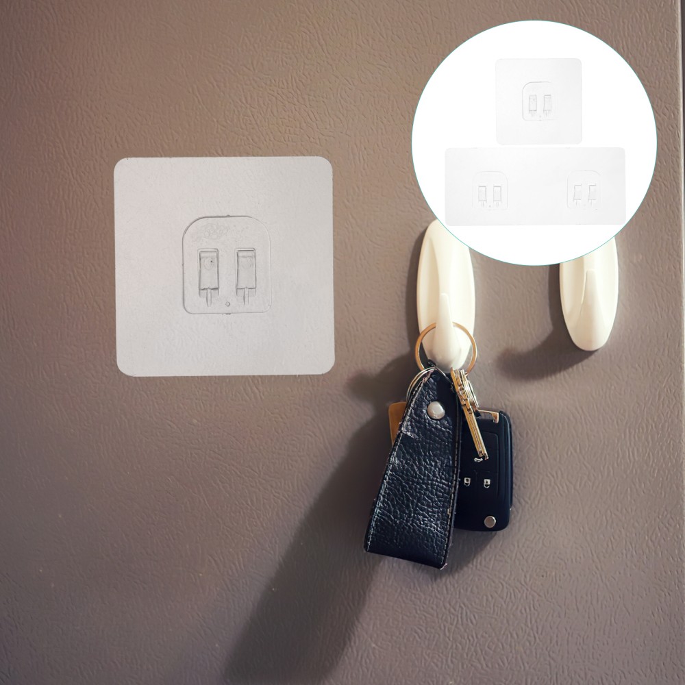 20 Pcs Clear Reusable Self-Adhesive Shower Hooks for Bathroom Storage