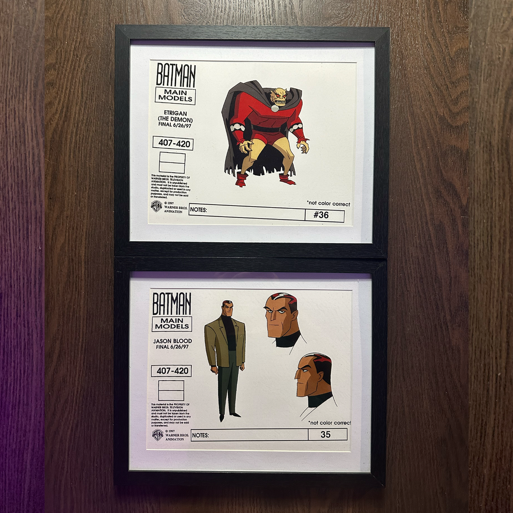 Etrigan the Demon/Jason Blood production prints in frames - The New Batman Advs.