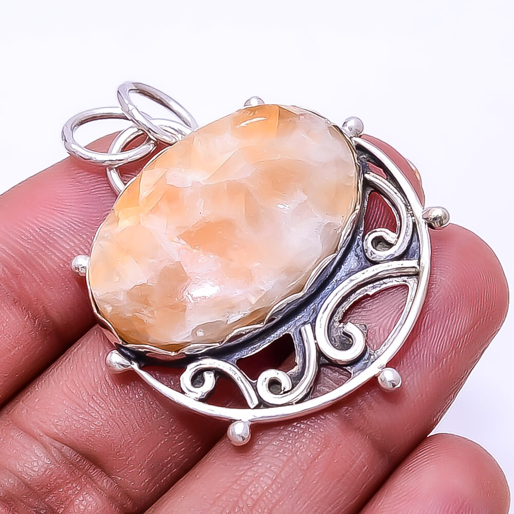 Natural Golden Sunstone 925 Sterling Silver Pendant 1.72