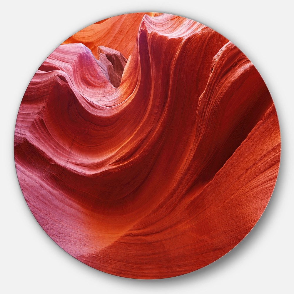 Vibrant Illuminated Antelope Canyon Purple Landscape Photo 11x11 Wall Art Disc
