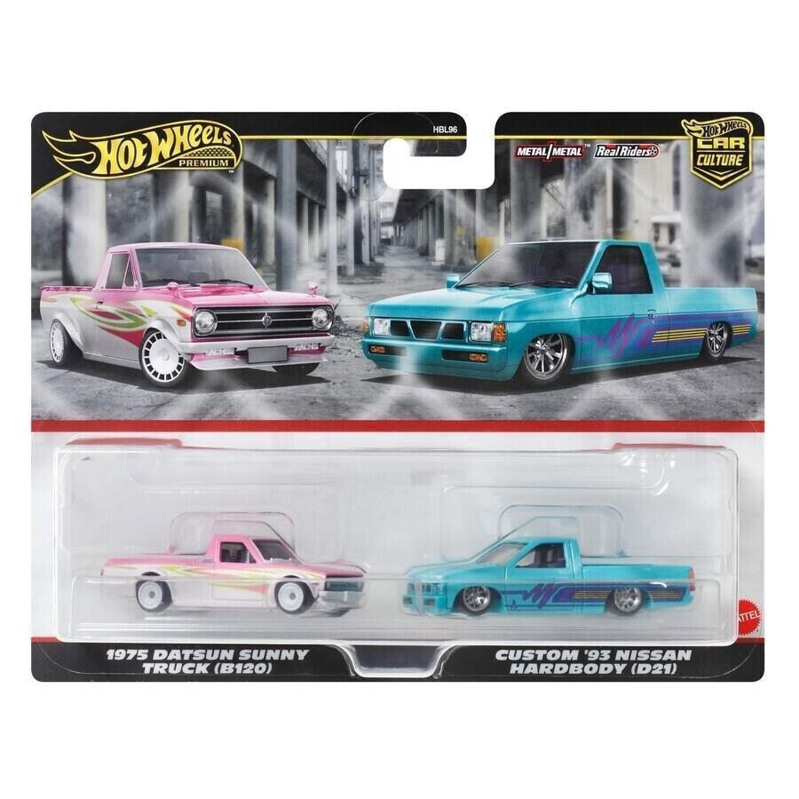 Hot Wheels 1975 Datsun Sunny Truck / Custom 93 Nissan Hardbody 2-Pack 2024 New