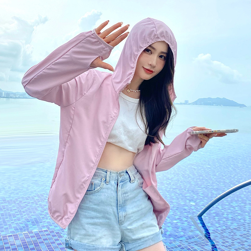 Women's Long Sleeve Sunscreen Cardigan for Running Fashion Short Style  