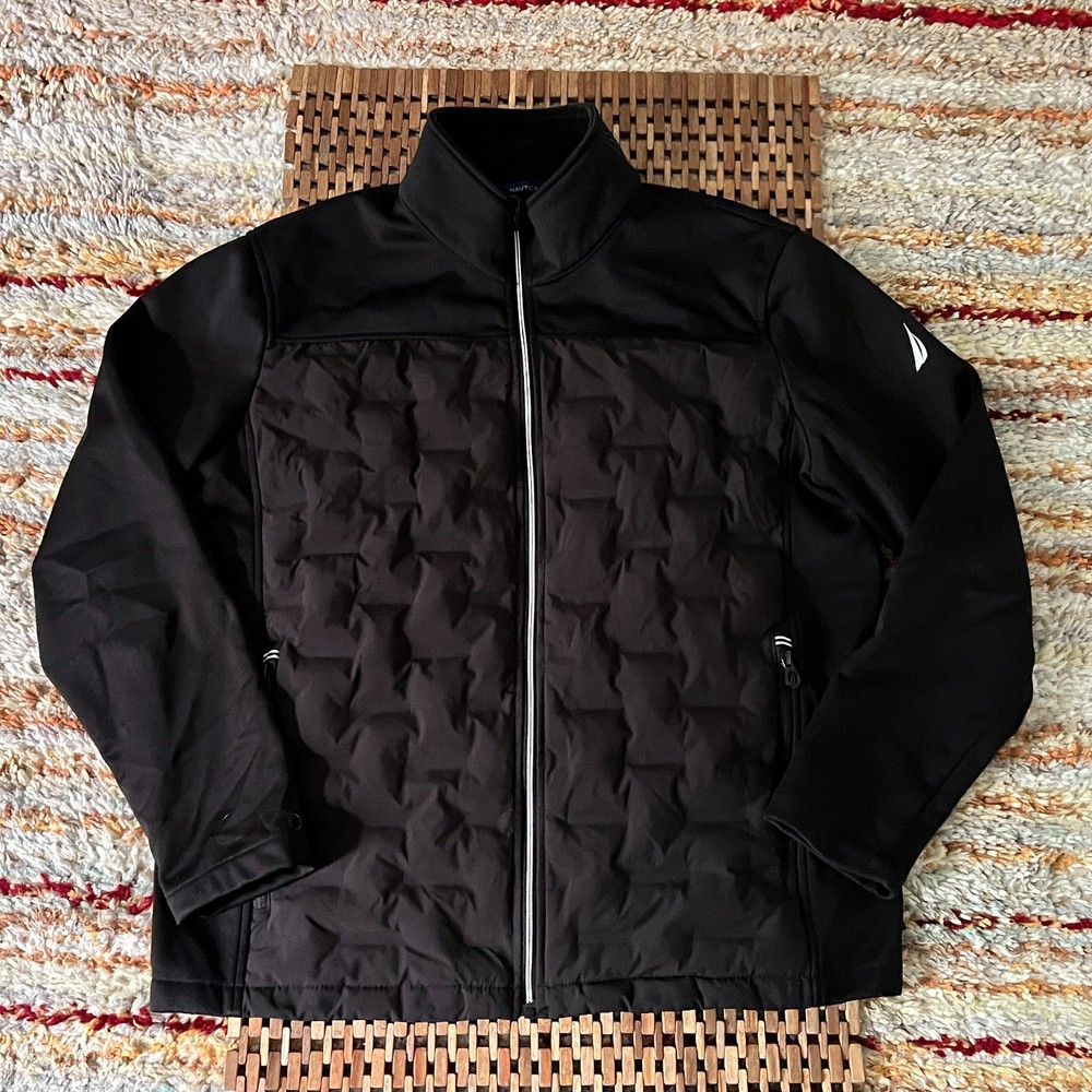 Nautica Hybrid Ultralight Puffer Jacket Black Men's Size Large L