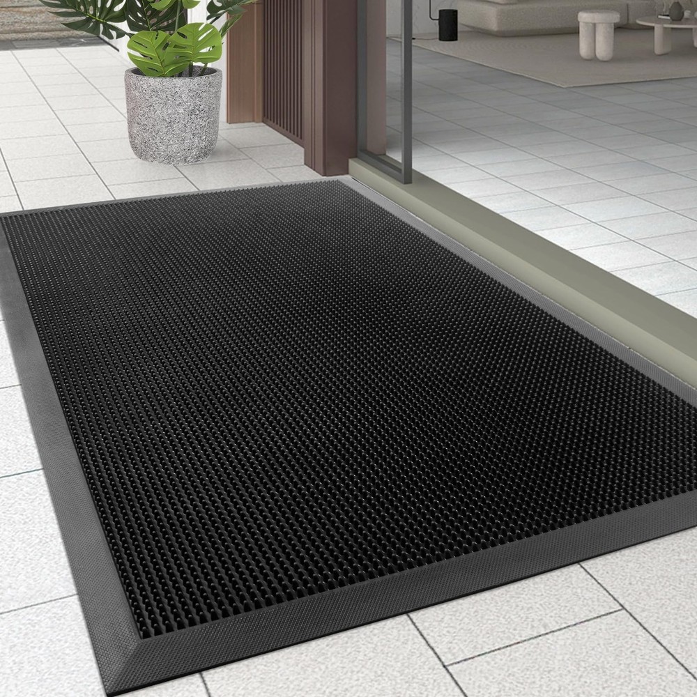 Front Door Mat, 3'x4' Outdoor Entrance Mat, Winter Non-Slip Waterproof Outsid...