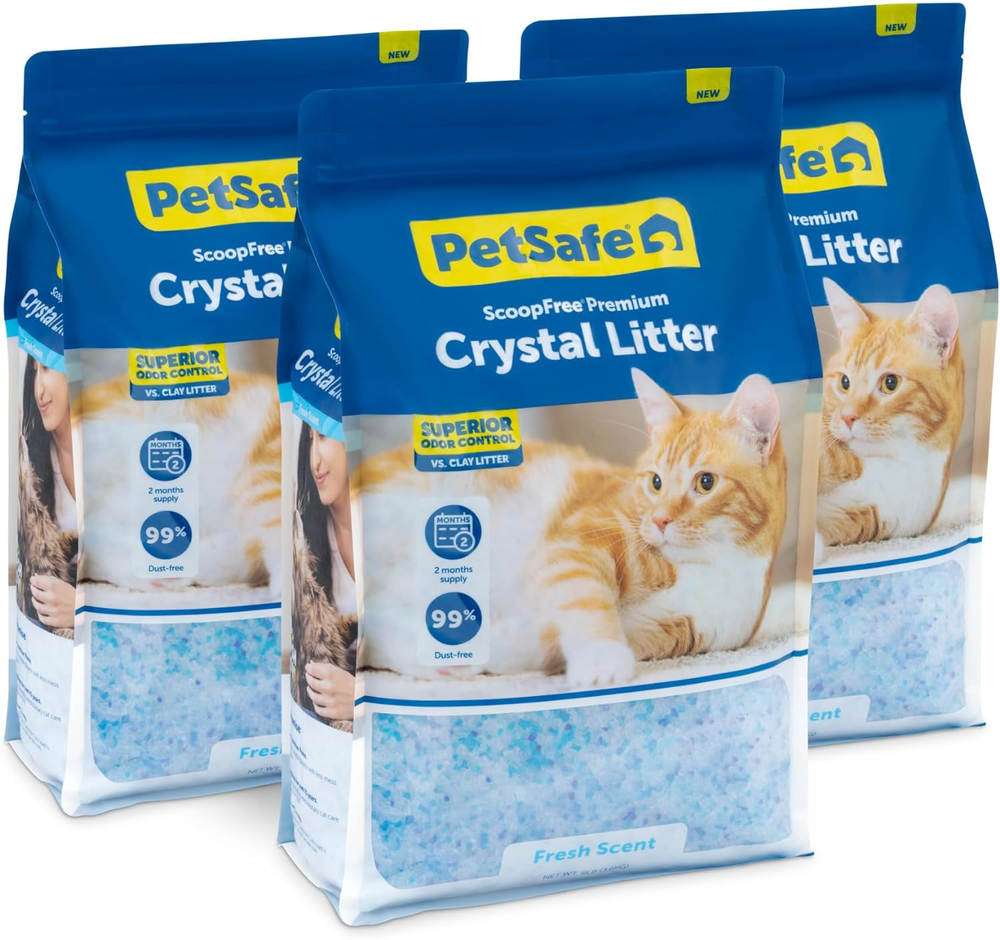 Scoopfree Fresh Scent Crystal Cat Litter 8 Lb 3-Pack Odor Control
