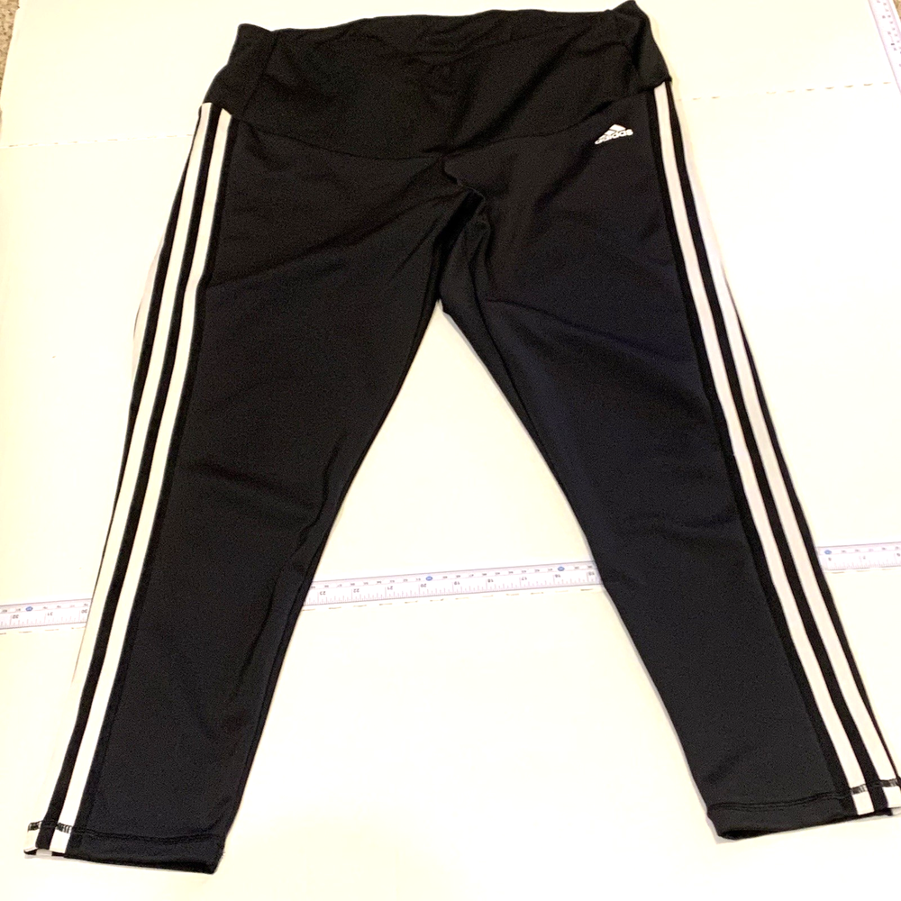 ADIDAS Aeroready Capri Athletic Leggings Womens 2X Black Workout Gym Yoga