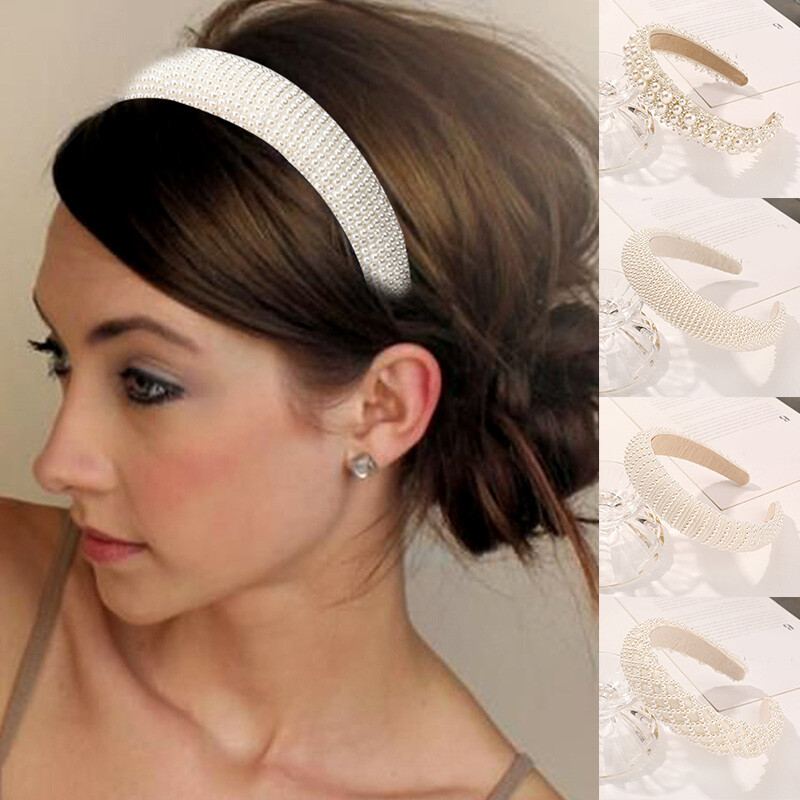 Elegant Full Pearl Headband with Sponge Padding – Stylish Beaded Hair Accessory Gift for Women-image