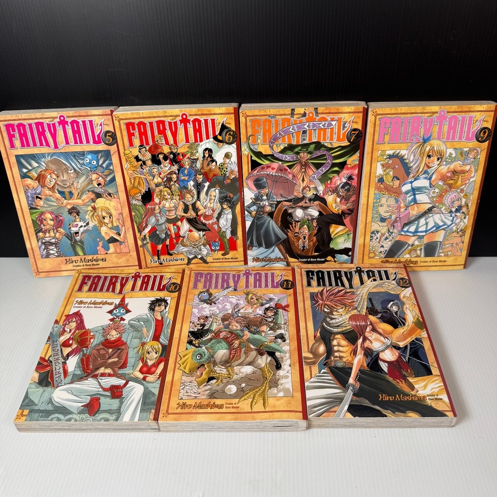 Fairy Tail Comic Lot of 7 Volumes #5-7,9-12 Del Rey Manga