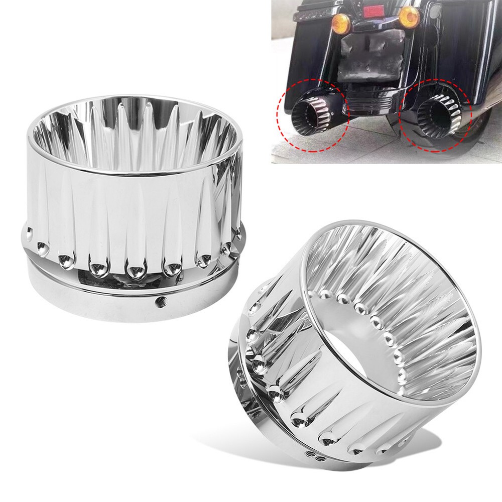 4.4'' Chrome Exhaust Tips End Caps for Harley 4.4” Megaphone Slip On Mufflers
