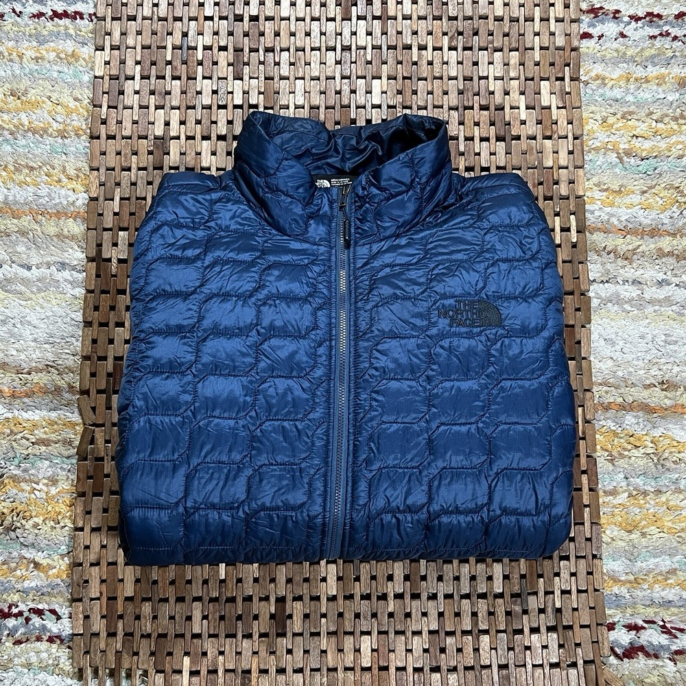 The North Face Thermoball Quilted Puffer Jacket Full Zip Blue Men’s Medium M