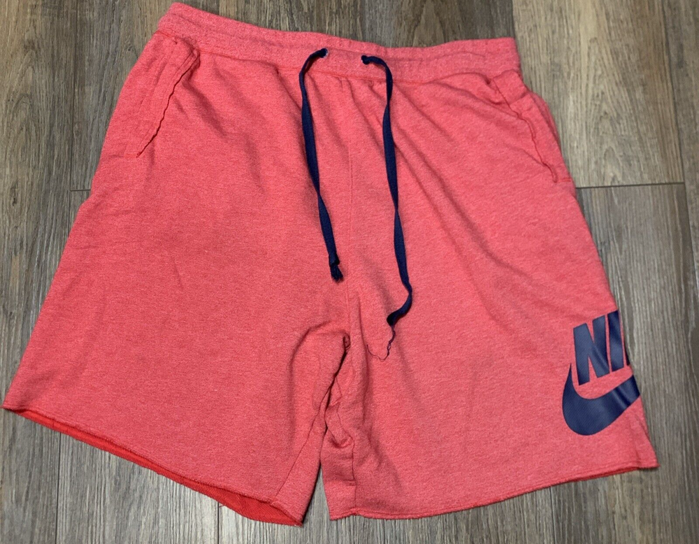 Nike Sweat Shorts Mens XXL Red Logo Casual Outdoors Pocket Sports