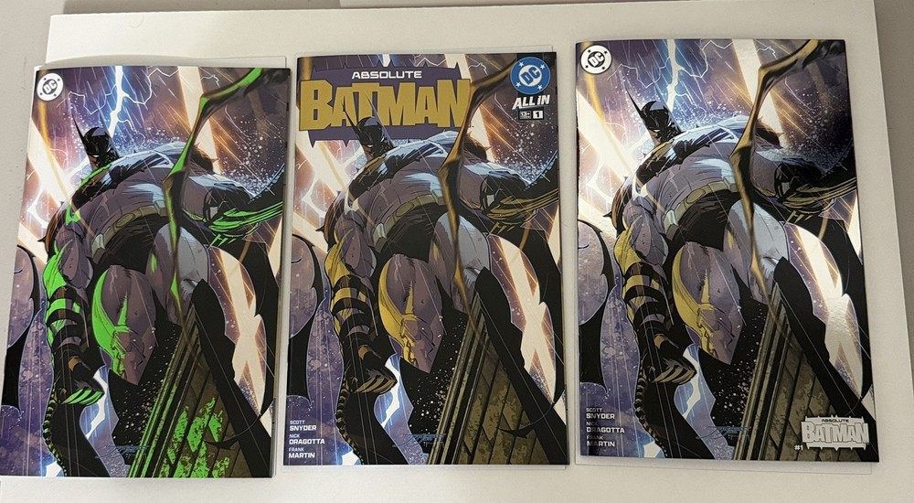 RARE! Absolute Batman 1 Fan Expo Jorge Jimenez Set Of 3! Main, Spot color, Foil!