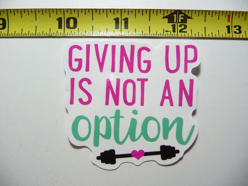 Never Give Up Gym Decal Sticker for Fitness & Weightlifting Motivation