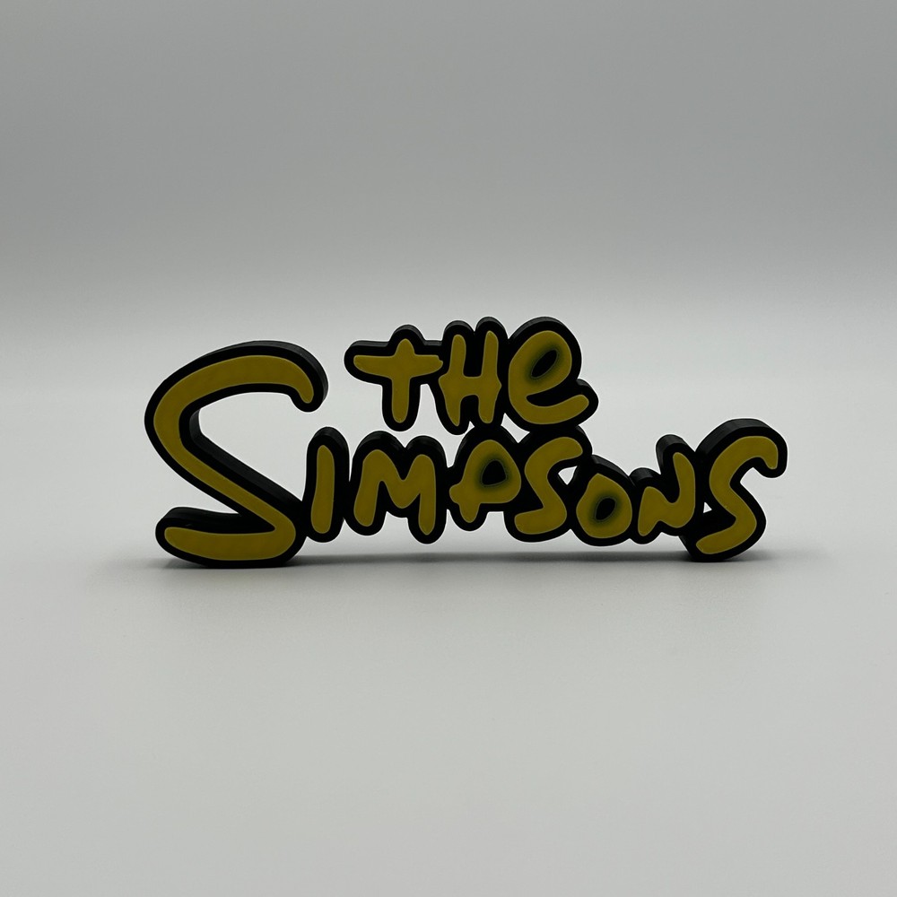 The Simpsons Logo Sign 3D Printed Desk Shelf Display TV Show Decor Neon Yellow
