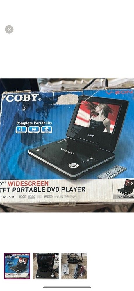 Coby 7-Inch Widescreen Portable DVD Player with CD Playback TF-DVD7006