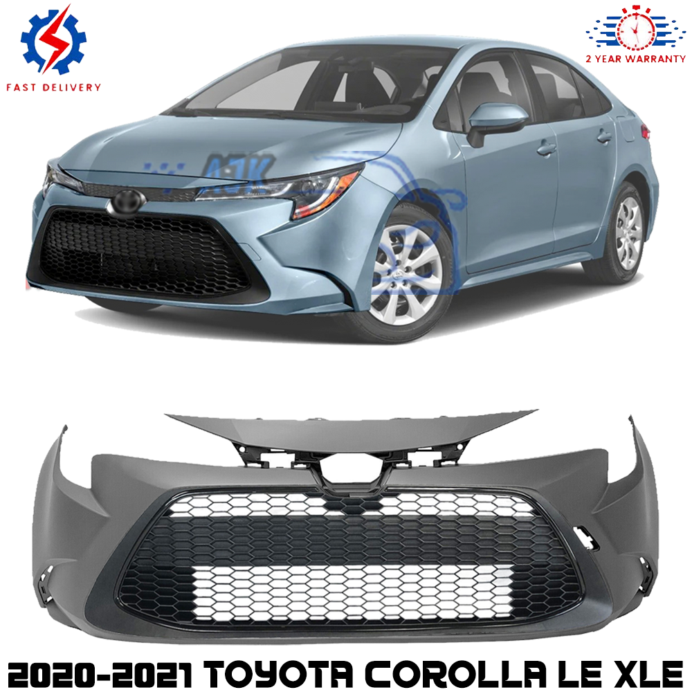 Front Bumper Cover & Upper Grille Assembly For 2020-2021 Toyota Corolla LE XLE