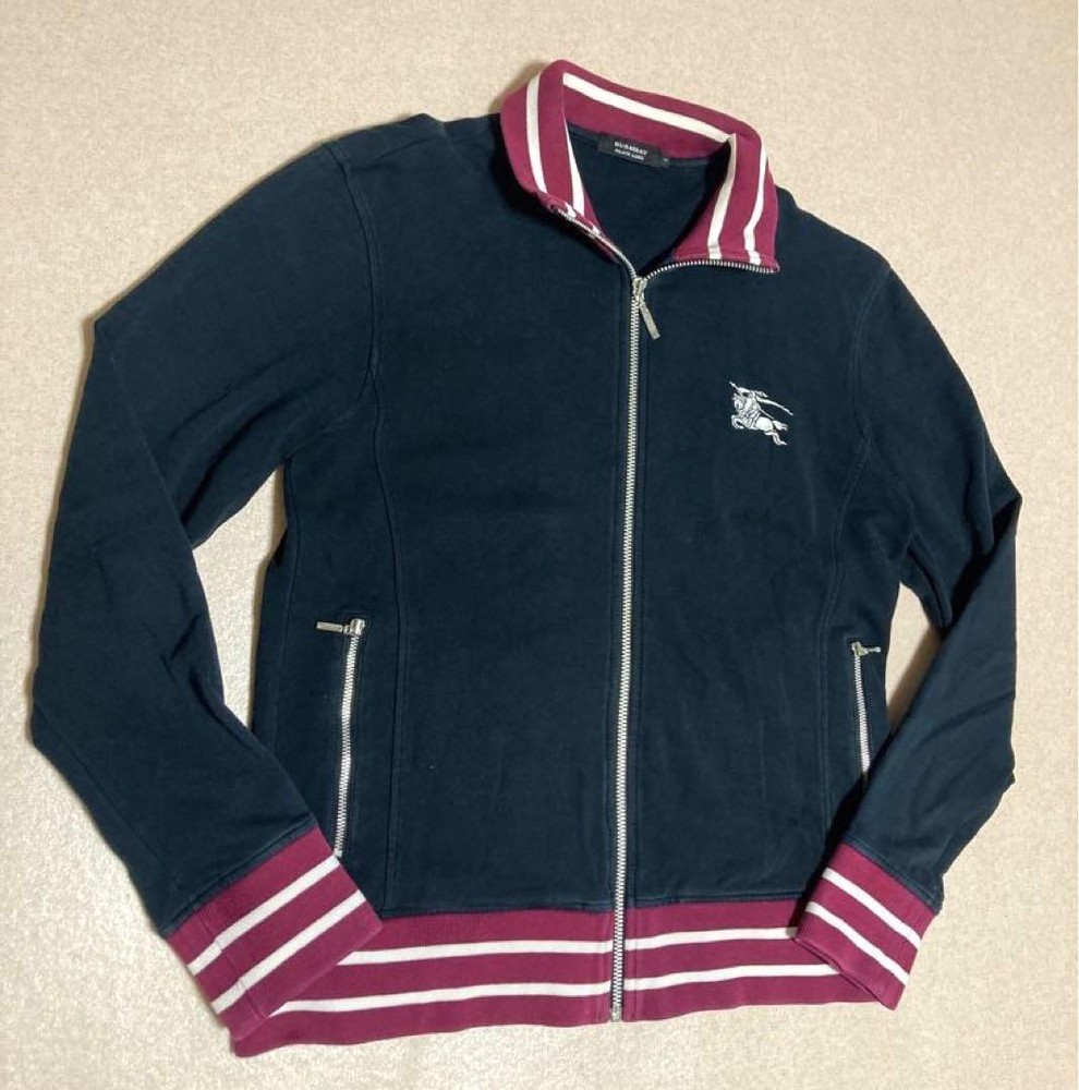 Burberry Black Label Track Jacket Jersey Big Horse Black F/S from Japan