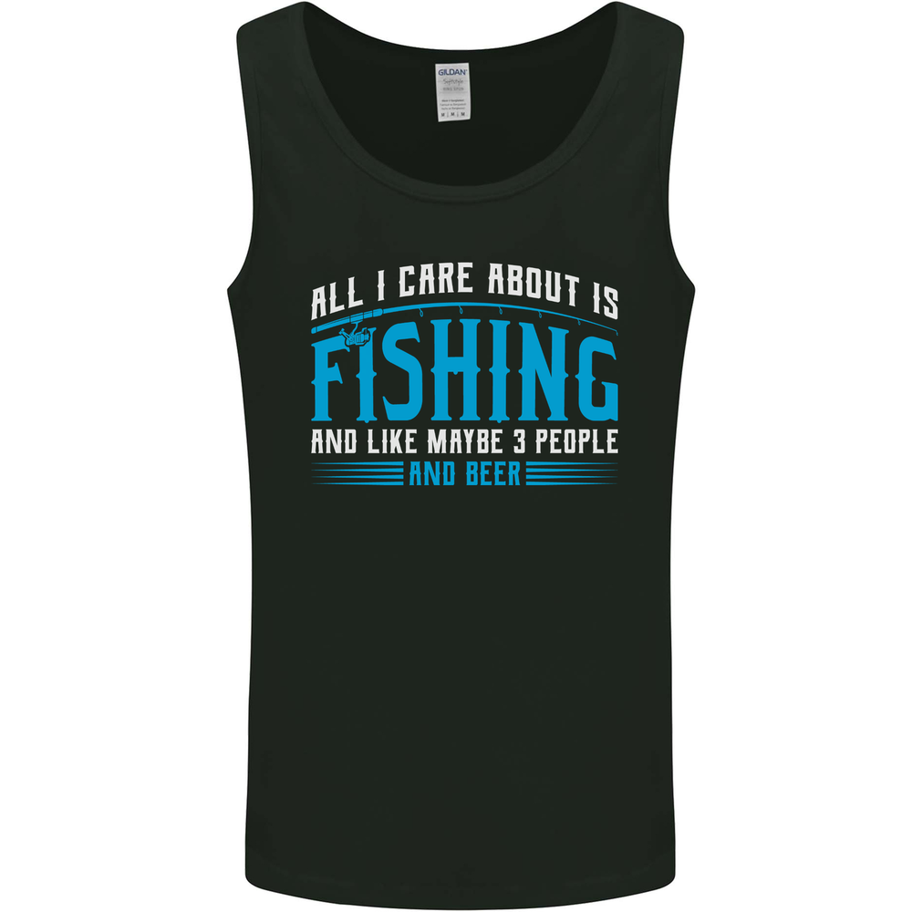 Funny Antisocial Fishing Fisherman Mens Vest Tank Top