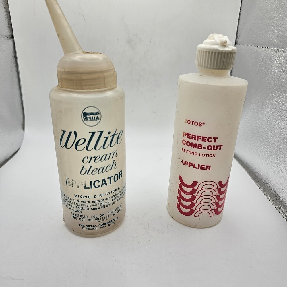 Vintage Hair Supplies Wella Cream Bleach Zotos Comb Out Bottles Applicators
