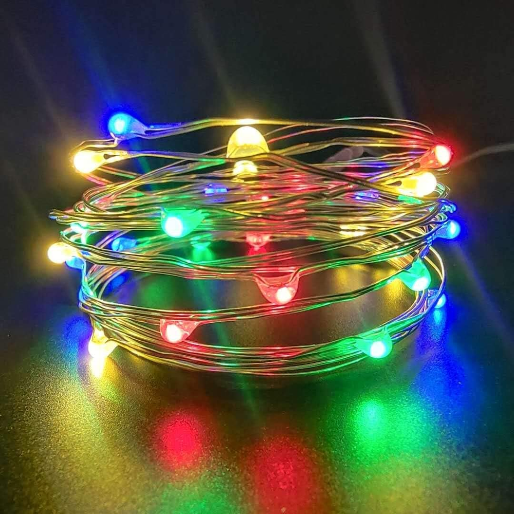 Pack 2 Battery Operated Mini Led String Lights with Timer 6Hours On/18Hours Off,