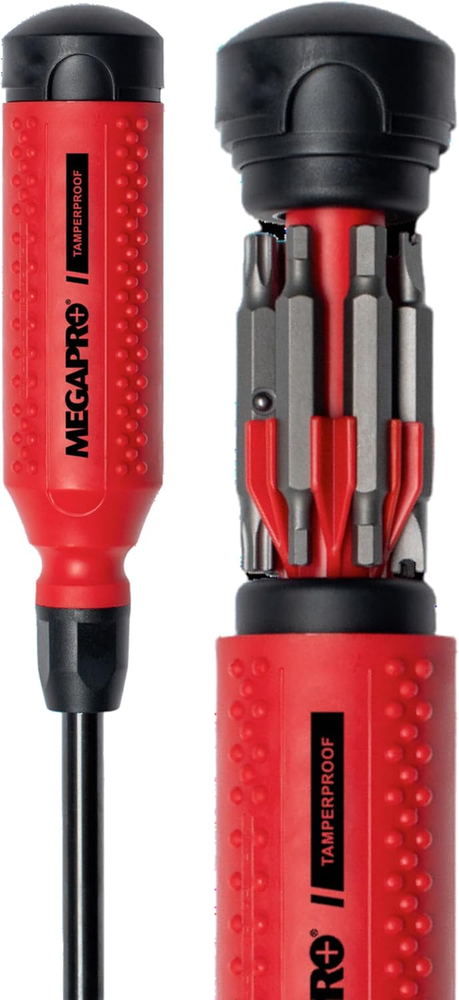 151TP 15-in-1 Tamperproof Multi-Bit Screwdriver Black Red