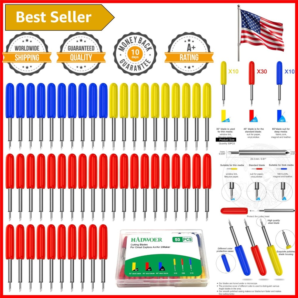 Complete 50PCS Replacement Cutting Blade Kit - Compatible with Explore Air 2/3