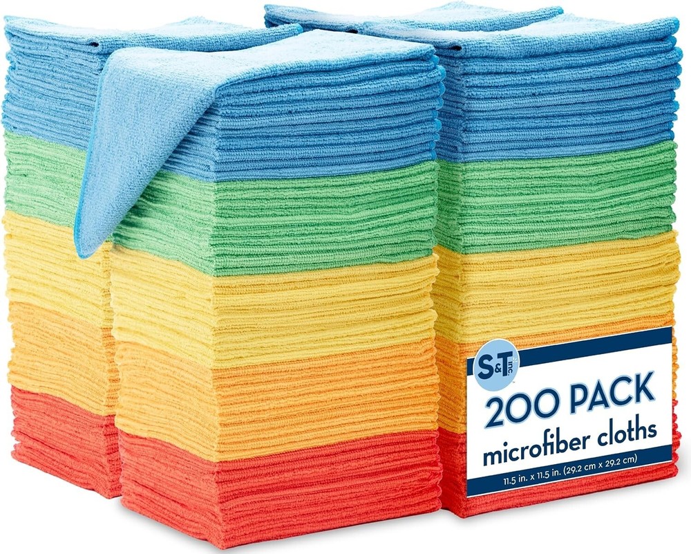 Machine Washable Microfiber Cleaning Cloths – 200 Pack for Sustainable Home Care