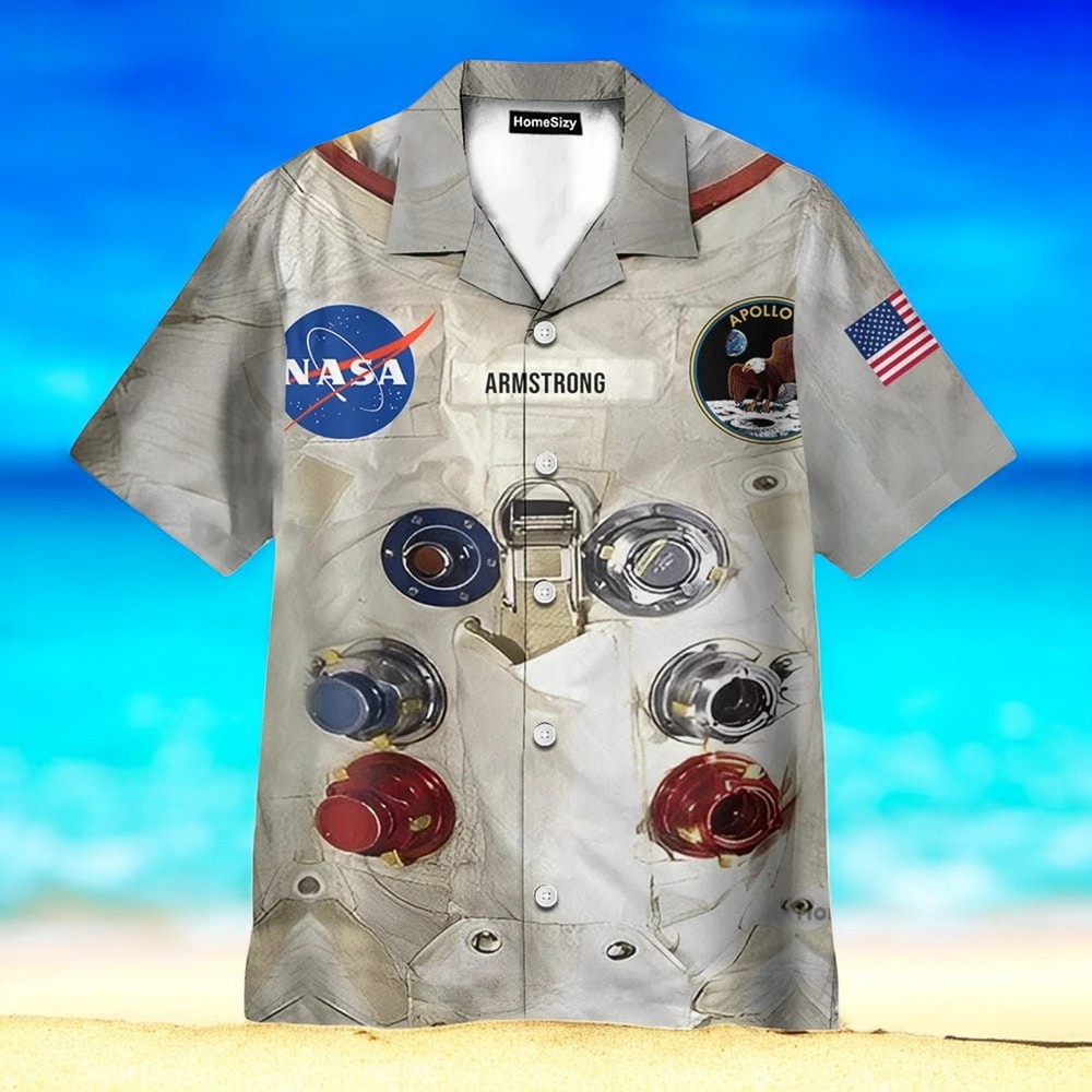 Celebrate 50 Years with Armstrong Spacesuit Hawaiian Shirt Design