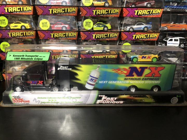 Miniature Car Wild Speed Trailer with 1995 Mitsubishi Eclipse Japan Near Mint