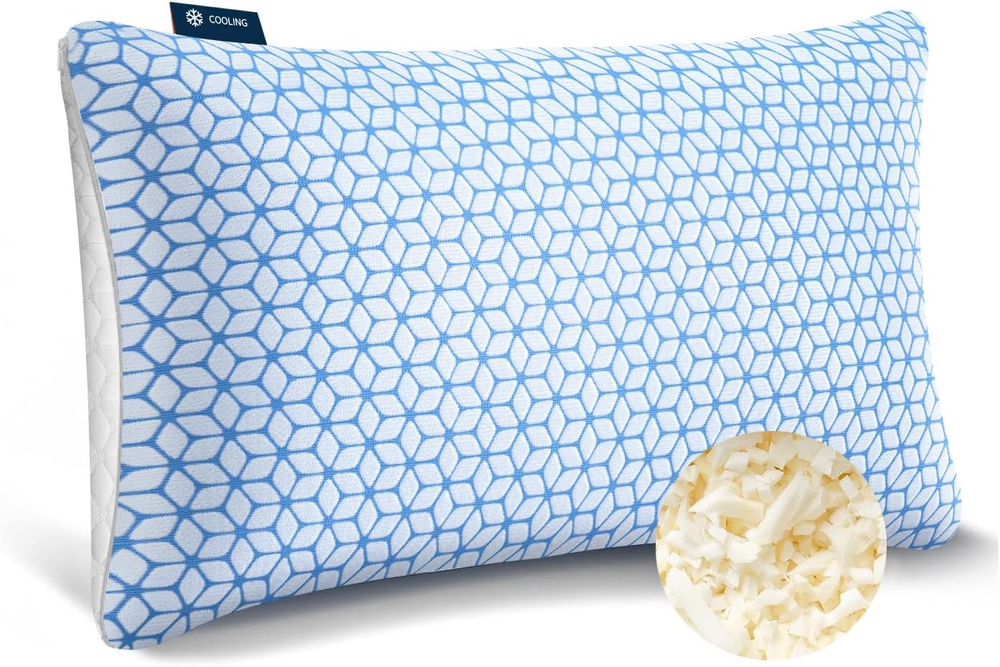 Bed Pillow Queen Size 1 Pack, Shredded Memory Foam Pillow Adjustable，Cooling Pil