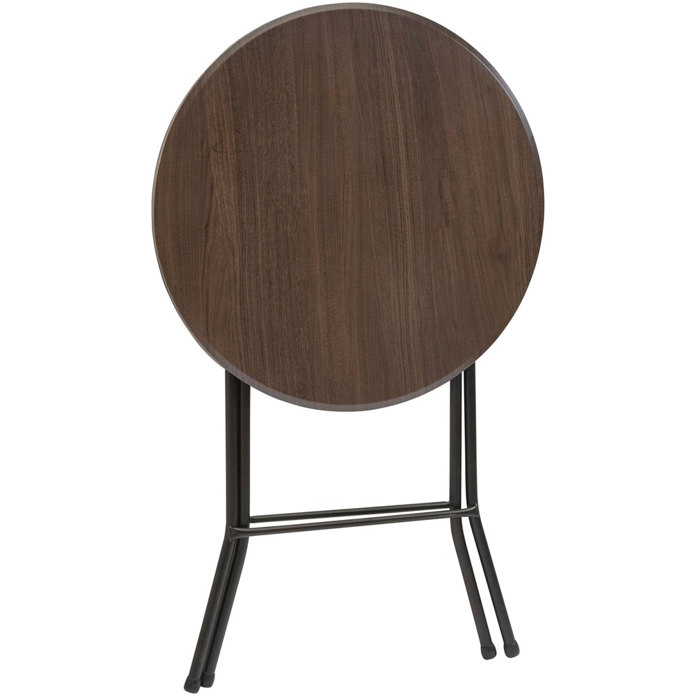 Mainstays 31 Inch Round High-Top Folding Table Walnut Upgrade