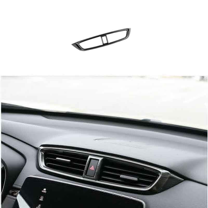 Black Titanium Center Console Air Outlet Vent Trim For Honda CRV CR-V 2017-2022