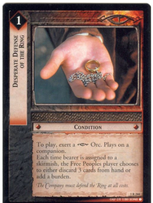 Lord Of The Rings CCG FotR Card 1.R244 Desperate Defense Of The Ring