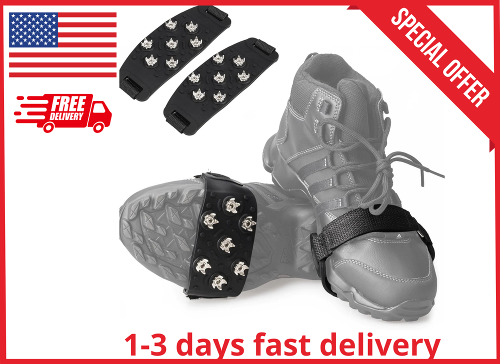 Ice Cleats for Shoes and Boots Traction Ice Shoes Grippers Anti-Skid 7 Point