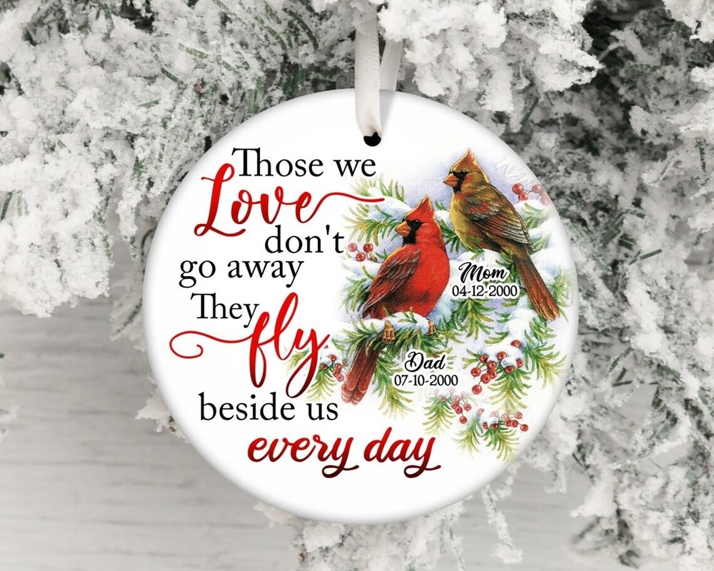 Cardinal Memorial Christmas Ornaments, Sympathy Gifts for Loss of Father, Mom...