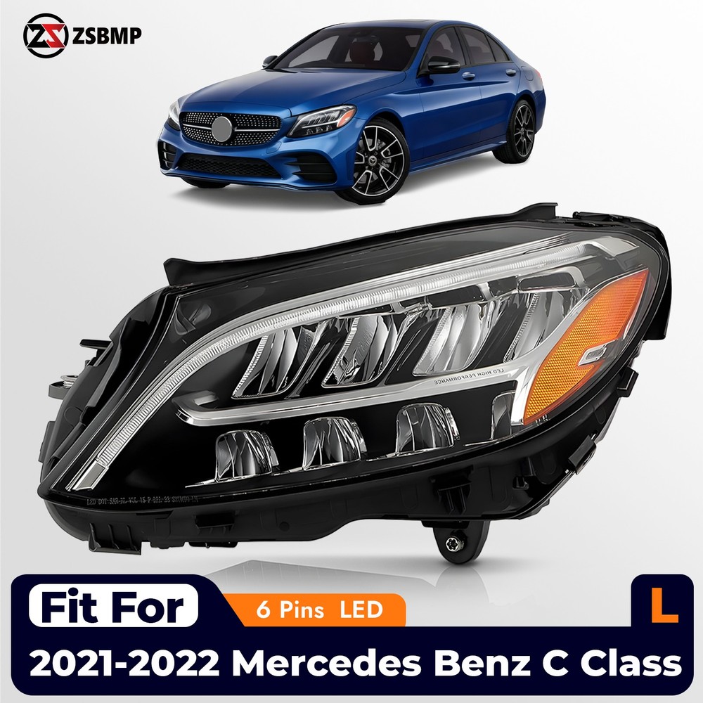 6-Pins LED Headlight For 2020-2022 Mercedes Benz C Class W205 Left Driver Side