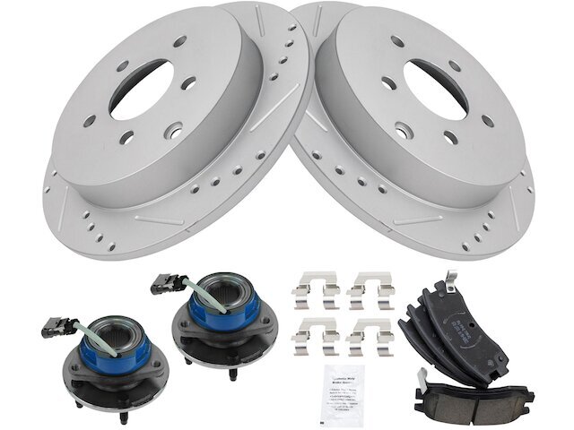Rear Brake Pad and Rotor and Wheel Hub Kit fits Silhouette 2002-2004 AWD 23PKTM