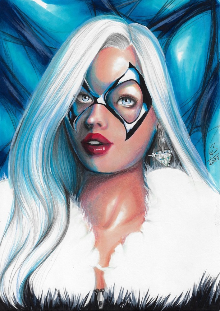 Black Cat 9x12 Original Comic Art by Lais Batista - TramaStudio