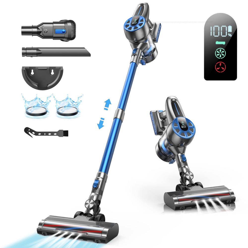 Cordless Vacuum Cleaner for Home, 45mins Runtime Lightweight Handheld Vacuums...