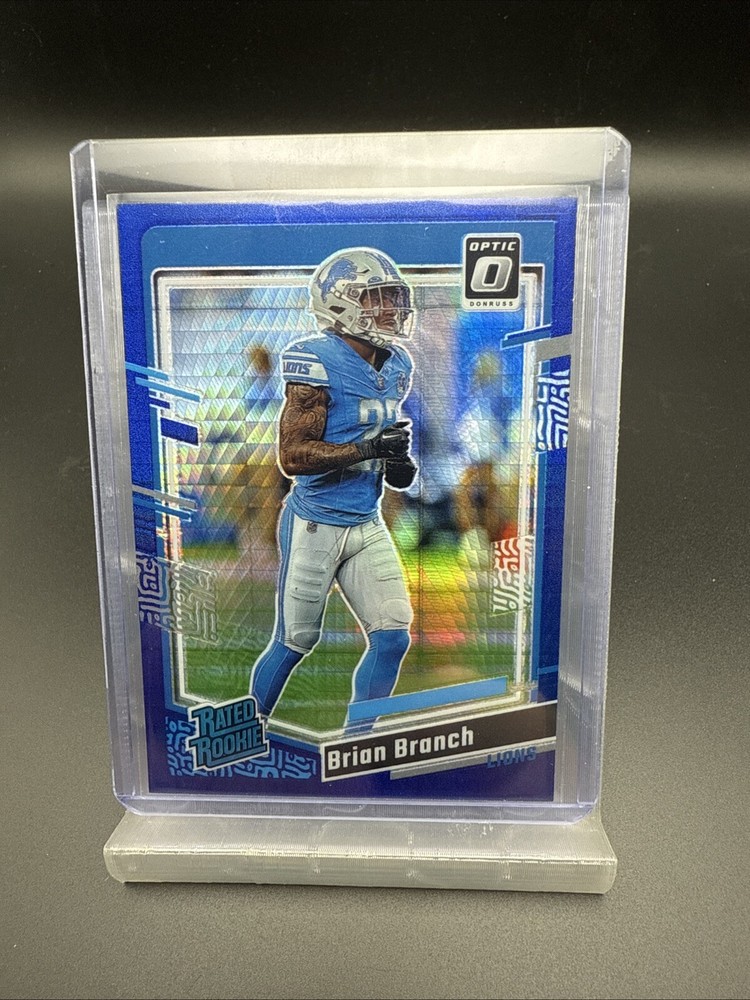 🔥2023 Donruss Optic Brian Branch Blue Hyper Prizm Rated Rookie RC #233 Lions🔥