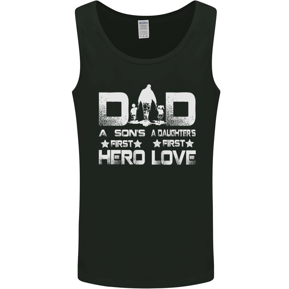 Fathers Day Son Hero Daughter Love Dad Mens Vest Tank Top